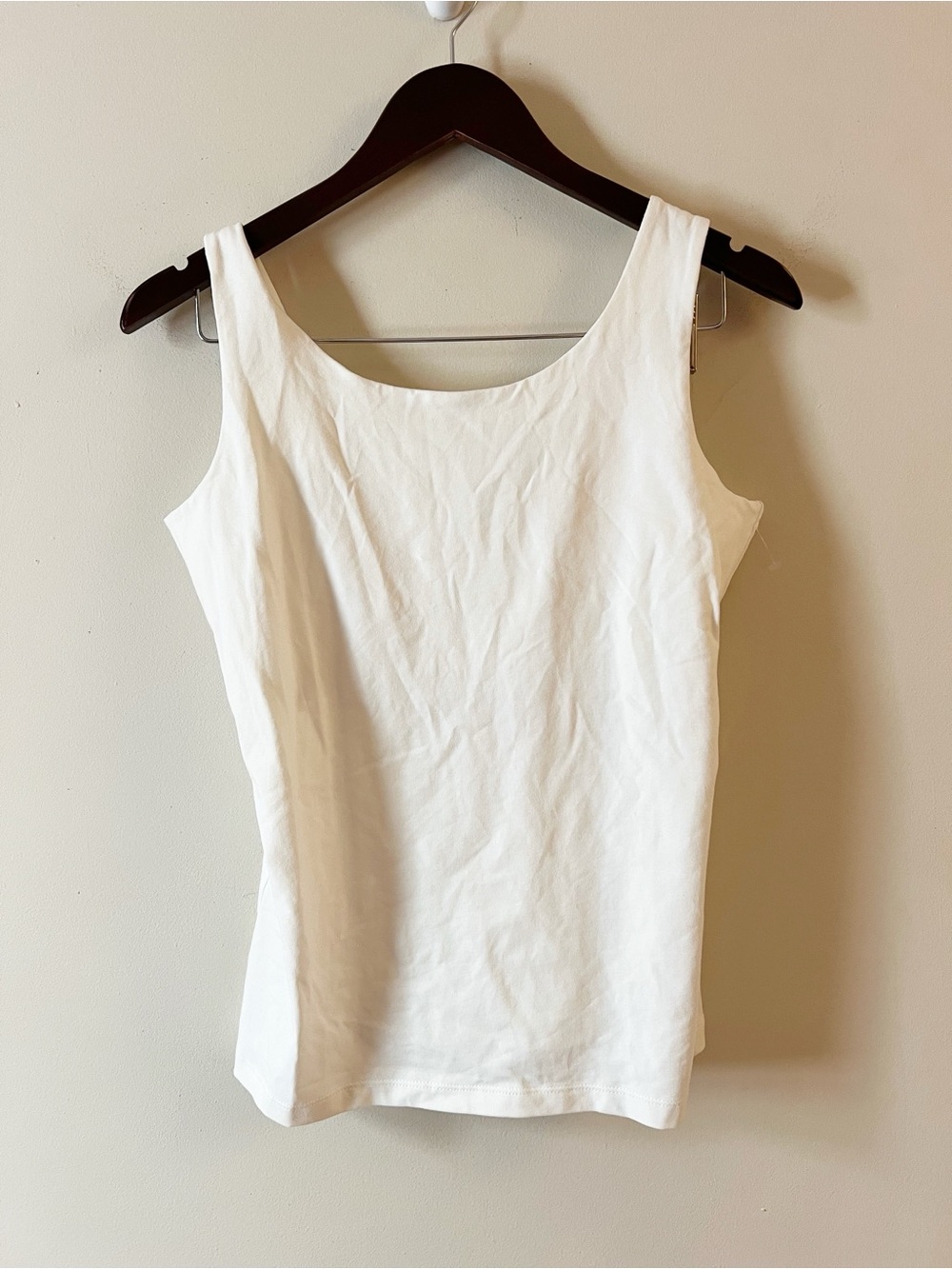 B.Moss White Scoop Neck Cotton Blend Tank Top Size Small NEW